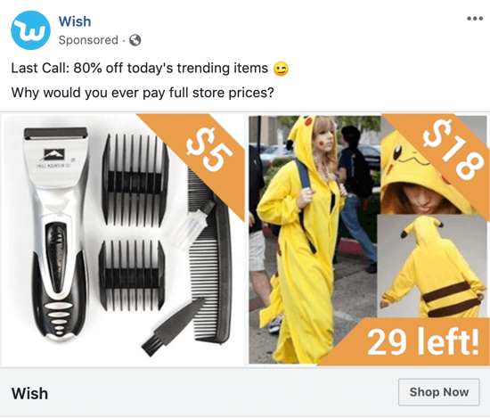 Просматривайте объявления конкурентов на Facebook через их бизнес-страницу или Библиотеку объявлений Facebook